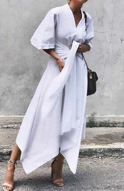 China White Asymmetrical Dress