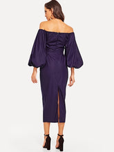 Load image into Gallery viewer, Perfect Purple Shoulders-Off Dress