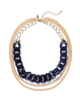 Load image into Gallery viewer, Classic Navy Gold-Tone Tri-Link Chain