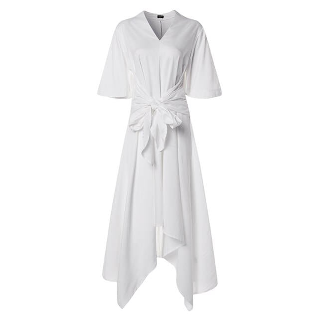 China White Asymmetrical Dress