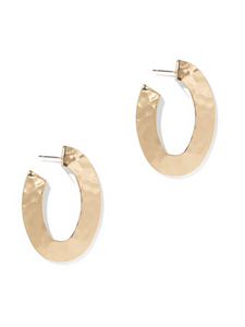 Designer Hammered My Gold Hoop Earrings