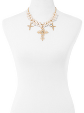 Load image into Gallery viewer, Holy-Cross Gold Tone Pearl Necklace