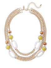 Load image into Gallery viewer, MELLOW MY YELLOW 3-ROW GOLD-TONE BEADED LINK NECKLACE