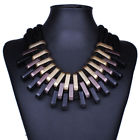 Black Multiple Layers/Gold-Tone & Black Chain Twisted Choker Necklace