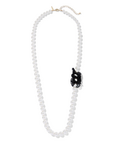 Load image into Gallery viewer, Vintage Faux Pearl Necklace With Bow Accent