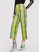 Load image into Gallery viewer, Color Refreshed Animal Print Scallop Trim Pants