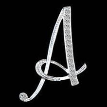 Load image into Gallery viewer, Crystal Rhinestone Initial Fashion Brooch Pin / Multiple Initials Available A-Z