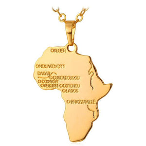Come Home To Africa Necklace Pendant / Gold & Silver