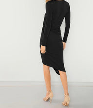 Load image into Gallery viewer, Side Wrap Asymmetrical Twist-Tee Dress