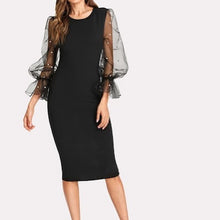 Load image into Gallery viewer, Clutch My Pearl Sleeves Black Dress