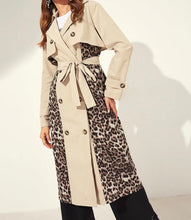 Load image into Gallery viewer, Fall In Line Trench Leopard Coat