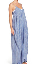 Load image into Gallery viewer, Vonda Striped Chambray Sexy V Neck Backless Sarafans Maxi Dress