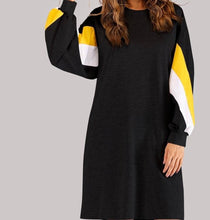 Load image into Gallery viewer, Casually Cute Heathered Color Block Sweatshirt Dress