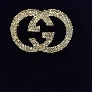 Faux G G Initial Brooch
