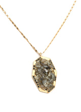 Load image into Gallery viewer, Gold Accent Chocolate Chip Rock Necklace/Multiple Color Available