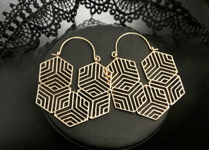 Retro Ancient A-Mazed Earrings / Gold or Silver Tone Available