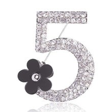 Load image into Gallery viewer, Your A No. 5 With A Flower On Top Brooch