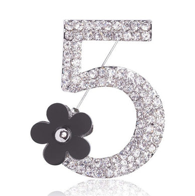 Your A No. 5 With A Flower On Top Brooch