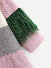 Load image into Gallery viewer, Drew Color Block Contrast Faux Fur Coat