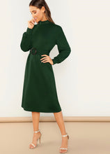 Load image into Gallery viewer, Jackie O-Ring  Mock Neck Belted Dress