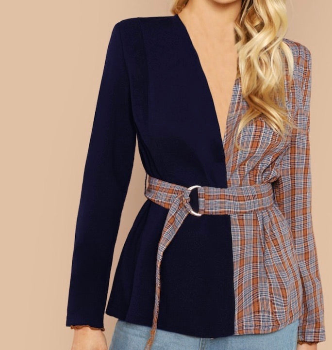 Double Trouble Belted Blazer
