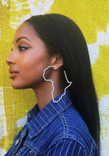Load image into Gallery viewer, African Large Map Hoop Earrings / Silver &amp; Gold Tone Available