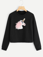 Load image into Gallery viewer, 3D Unicorn Applique Sweatshirt