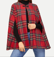 Load image into Gallery viewer, The Evelyn Retro Holiday Plaid Cape