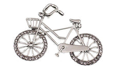 Load image into Gallery viewer, Vintage Bicycle Rhinestone Brooch Gold/Silver Options