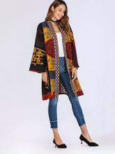 Load image into Gallery viewer, Cultured Print Embroidery Trim Kimono