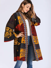 Load image into Gallery viewer, Cultured Print Embroidery Trim Kimono