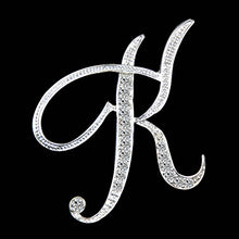 Load image into Gallery viewer, Crystal Rhinestone Initial Fashion Brooch Pin / Multiple Initials Available A-Z