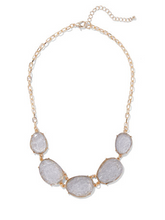 Load image into Gallery viewer, Gold-Tone Faux Stone Silver Necklace