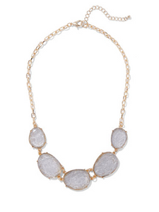 Gold-Tone Faux Stone Silver Necklace