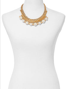 Choke Me In Pearls Collar Necklace