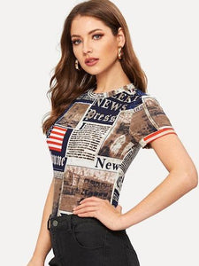 Read All About It... Newspaper Form Fitting Tee