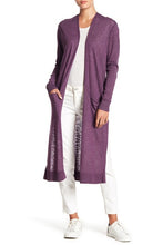 Load image into Gallery viewer, Purple Italian Heather Long Sleeve Knit Cardigan