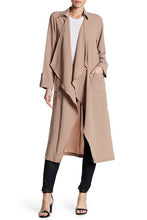 Load image into Gallery viewer, Drapey Open Trench Coat